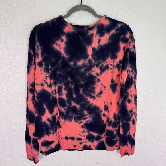 Sundry Sweatshirt Women Medium Tie Dye Pullover Crewneck Sweater Soft Coral Blue - Picture 2 of 9